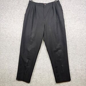 Liz Baker Essentials Pleated Trousers Womens 18 Black Elastic Back Tapered Leg